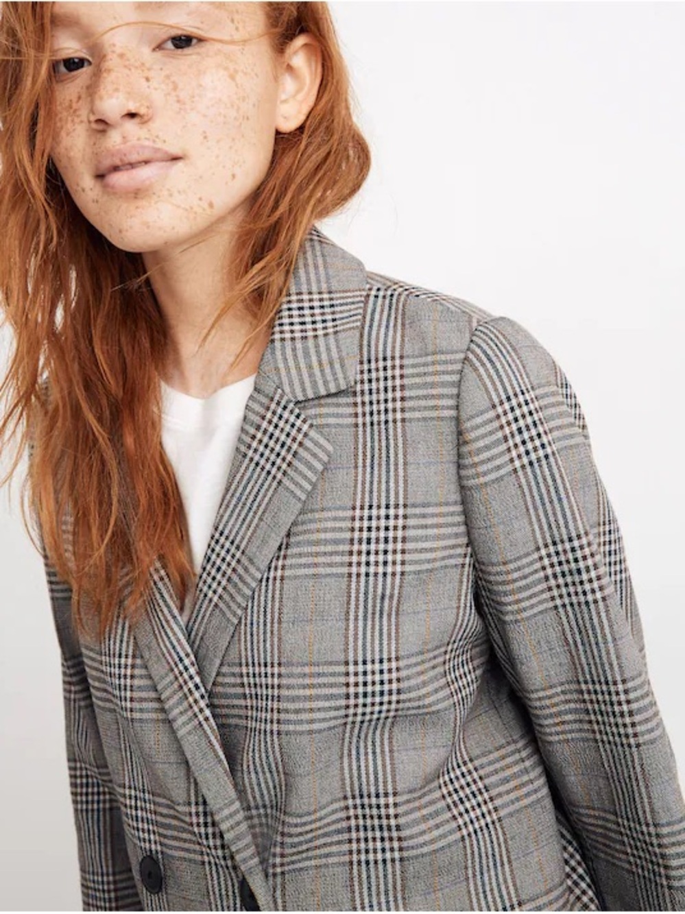 Madewell Caldwell Double Breasted Blazer in plaid
